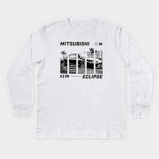 MITSUBISHI ECLIPSE D30 Black 'N White 3 Kids Long Sleeve T-Shirt